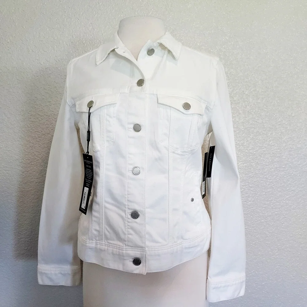 Women's White Denim Jacket - Picture 2 of 14